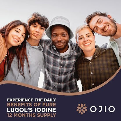 Lugols Iodine Solution 2% - 1 Year Supply - High Potency Liquid Oral Iodine Drops with Superior Absorption – Improves Overall Health & Energy for Women, Men, Kids - 2 fl Oz (Pack of 1)
