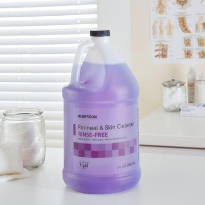 McKesson Perineal Skin Cleanser with Aloe, 1 Gallon - Rinse-Free Body Wash for Incontinence or Ostomy Care, Fresh Scent