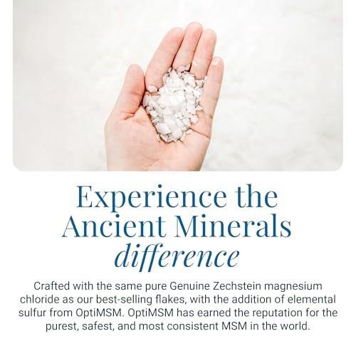 Ancient Minerals Magnesium Bath Flakes Ultra with OptiMSM – Pure Zechstein Magnesium Chloride and Organic Sulfur Bath Salts, Soothing Mineral Soak for Skin & Body, 1.65 lb - görsel 6