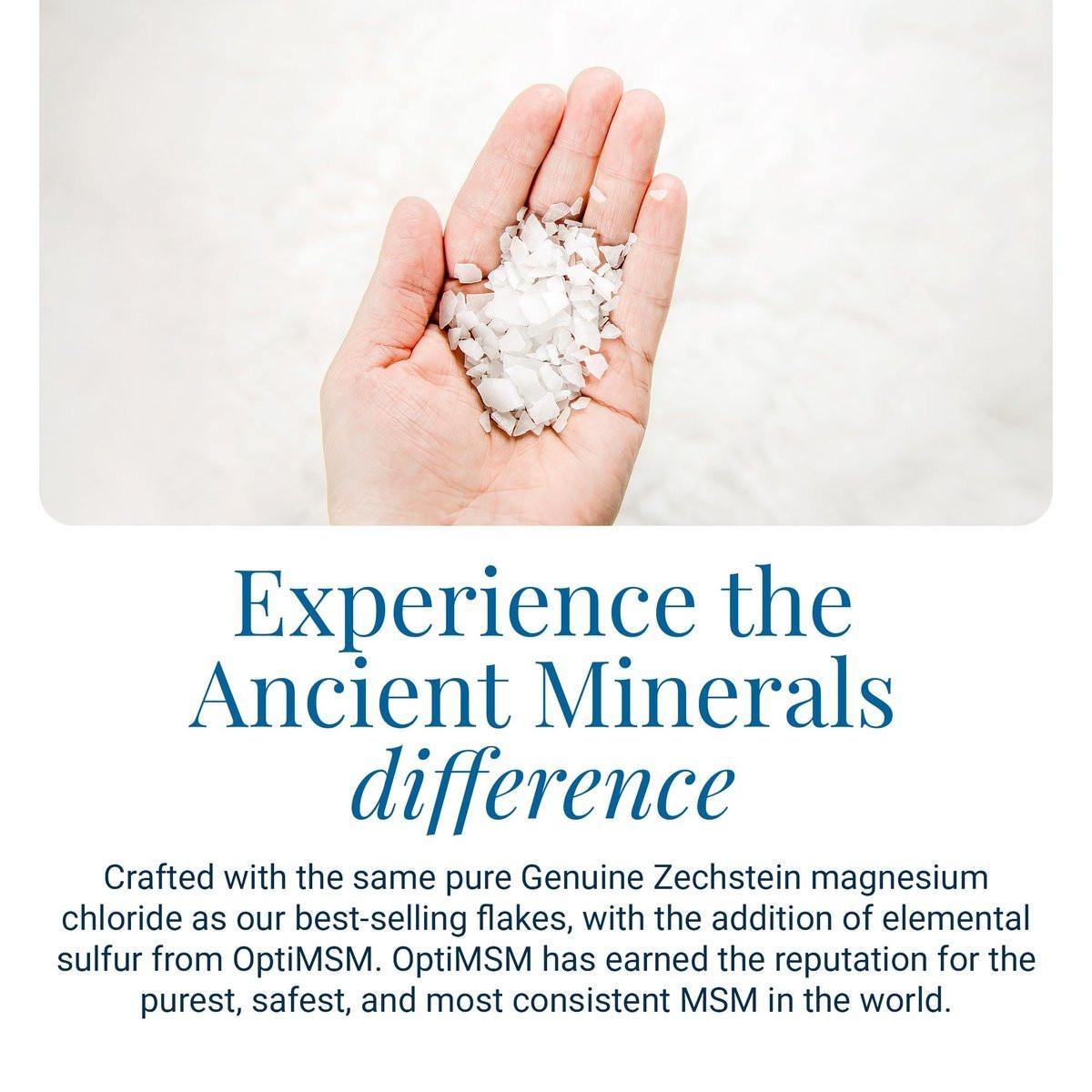 Ancient Minerals Magnesium Bath Flakes Ultra with OptiMSM – Pure Zechstein Magnesium Chloride and Organic Sulfur Bath Salts, Soothing Mineral Soak for Skin & Body, 1.65 lb - görsel 5