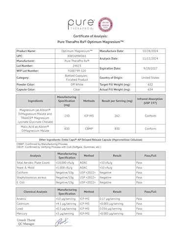Magnesium Lysinate Glycinate & Magnesium Malate, Made in USA | 2 Month Supply | Chelated for Maximum Absorption, Supports Bone Health & Energy, Non-GMO, 120 Count - görsel 3
