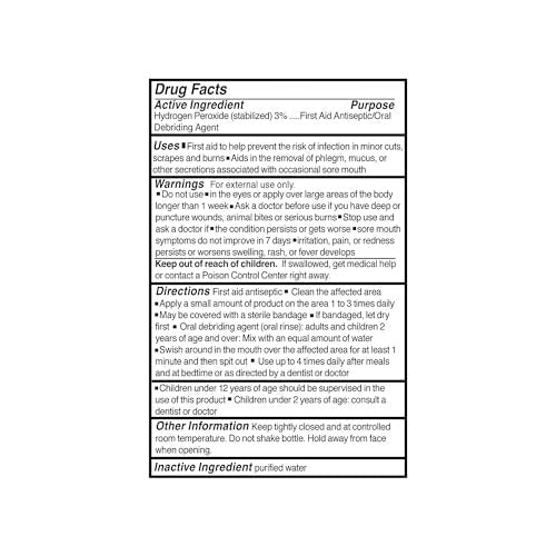 McKesson Hydrogen Peroxide 3%, 4 oz Topical Solution USP - First Aid Antiseptic & Oral Debriding Agent - görsel 12