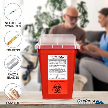 Oakridge Products Sharps Container for Home – Color: Red (standard biohazard color) – Image 10