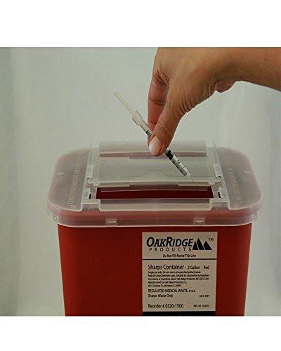 Sharps Container (1) - 2 Gallon Clear Polypropylene Sharps Disposal Container by Oakridge Products