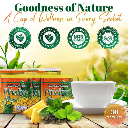 PIÑALIM Pinalim Te De Pina Gn+vida USA - Té de Piña Extra Fuerte - 30 Sobres