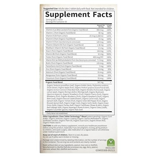 Garden of Life Once Daily Whole Food – Count: 30 tablets per bottle – Image 7