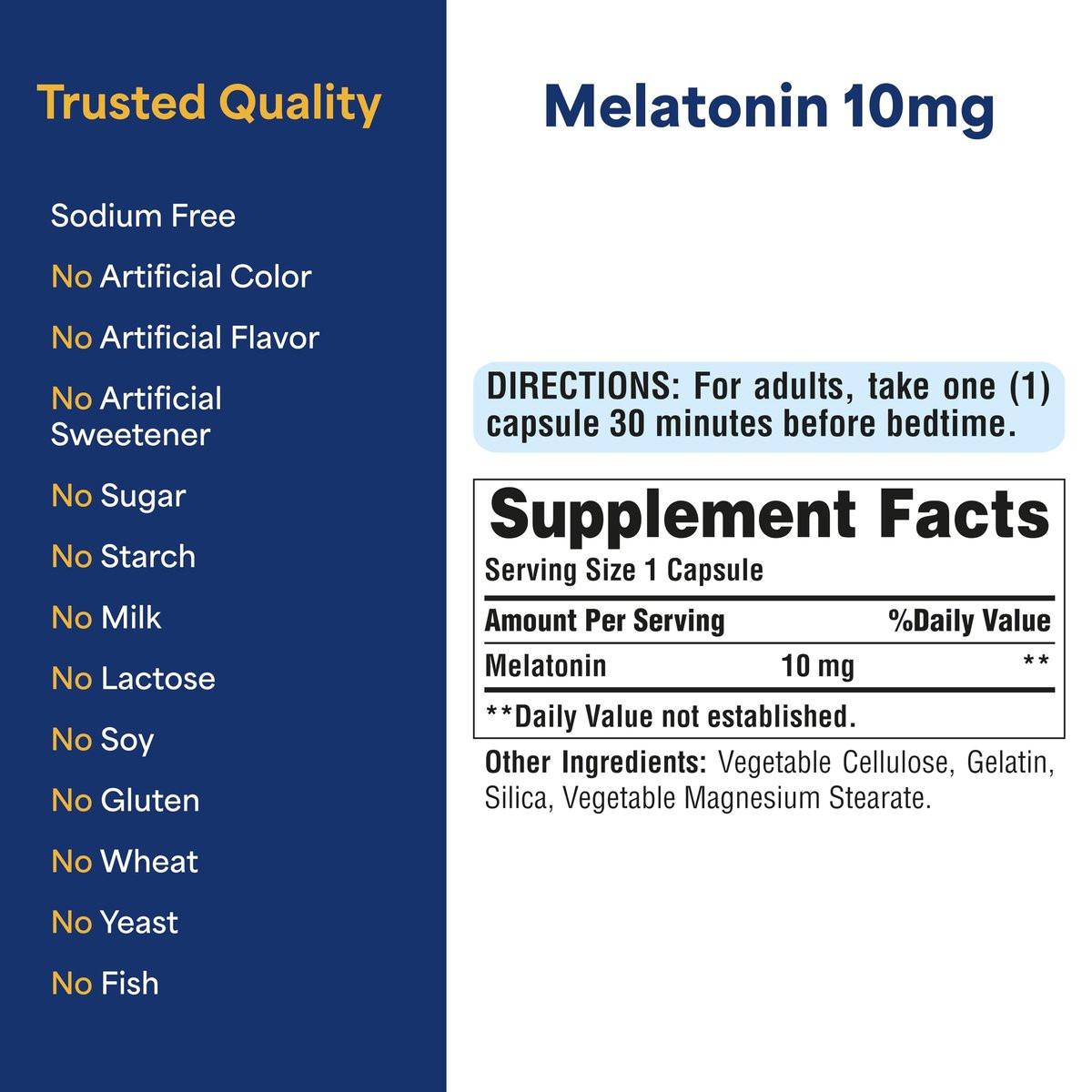 Puritan's Pride Premium Super Strength Melatonin 10mg Sleep Aid, Dietary Supplement for Sound, Restful, & Longer Sleep Support, 4 Month Supply, 120 Rapid Release Capsules, 2 Pack (Packaging May Vary) - görsel 11