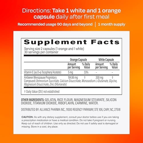 Amberen Menopause Supplement for Women, 60 Capsules, Clinically Proven, Helps Support Hormone Balance, Helps Relieve 12 Menopause Symptoms: Hot Flashes, Night Sweats, Mood Swings and More - görsel 8