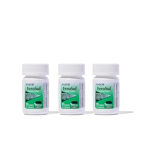 Major Ferosul - Ferrous Sulfate 325mg Tablets with 65mg of Elemental Iron - Iron Supplement for Women, Men - Green - 100 Count (3 Pack) - görsel 2