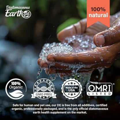 DiatomaceousEarth 2 Lbs Food Grade - 100% Organic All Natural Diamateous Powder - Diametaceous for Humans is Safe Around Children - Includes Free Scoop