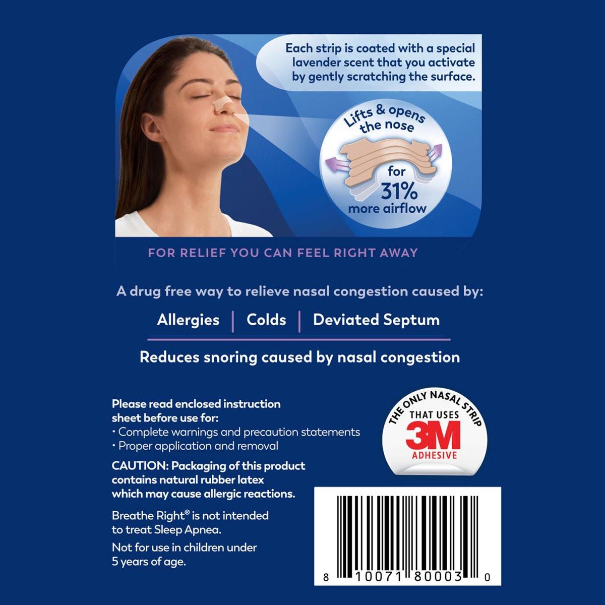 Breathe Right Nasal Strips, Extra Strength Tan Nose Strips, Drug-Free Nasal Congestion Relief for Better Breathing, Help Relieve Snoring, Caused by Colds & Allergies, Deviated Septum, 44ct - görsel 9