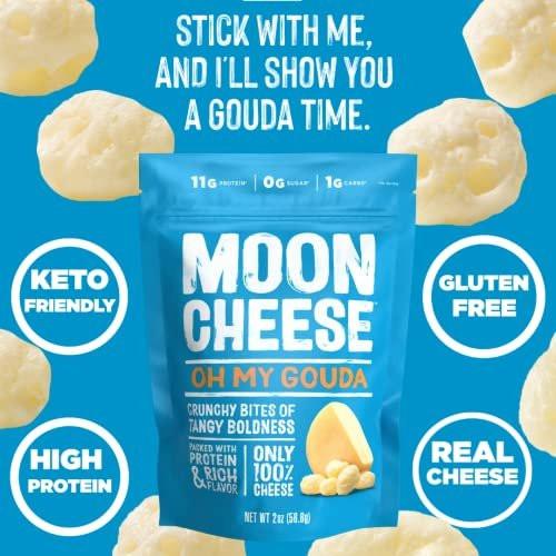 Moon Cheese Oh My Gouda Cheese Bites, 2 Ounce, 3-Pack, Crunchy, Packed With Protein & Calcium, Keto, Gluten Free - görsel 4