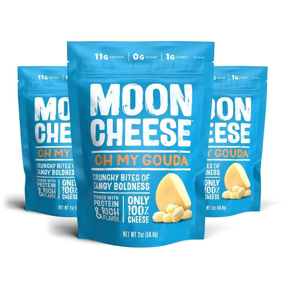 Moon Cheese Oh My Gouda Cheese Bites, 2 Ounce, 3-Pack, Crunchy, Packed With Protein & Calcium, Keto, Gluten Free - görsel 1