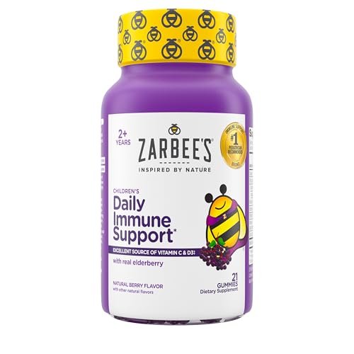 Zarbee's Elderberry Gummies for Kids with Vitamin C; Zinc & Elderberry; Daily Childrens Immune Support Vitamins Gummy for Children Ages 2 and Up; Natural Berry Flavor; 21 Count - görsel 3