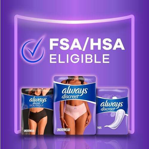 Always Discreet Adult Diapers for Women, Incontinence Underwear, Postpartum Essentials, Disposable Briefs, Max Absorbency, Bladder Leak Protection, Large, 17ct - görsel 3