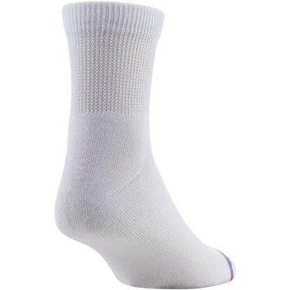 MediPEDS Quarter Socks with Non-Binding Top and Cushion, Multipairs, White (8-Pairs), Shoe Size: Men's 7-12 Women's 10-13