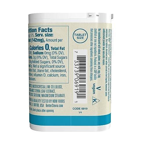 NOW Foods Better Stevia Instant Tabs, Zero-Calorie Sweetener, Certified Non-GMO, Gluten-Free, 175 Tablets