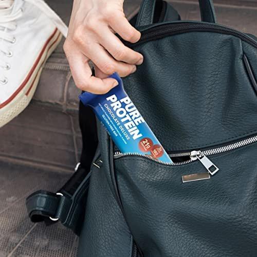 Pure Protein Chocolate Deluxe Protein Bars – 21g Protein, 3g Sugar, 190 Calories (12 Count) Low Sugar High Protein Snack – Gluten Free – Perfect for a Healthy Snack - görsel 2