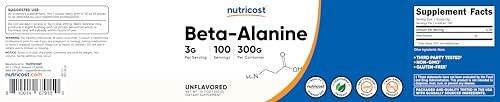 Nutricost Beta Alanine Powder 300 Grams (10.7oz) - 3 Grams Per Serving - görsel 12