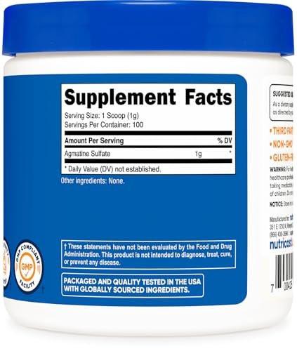 Nutricost Agmatine 100 Grams - Pure Agmatine Powder 100 Servings (Agmatine Sulfate) - görsel 3