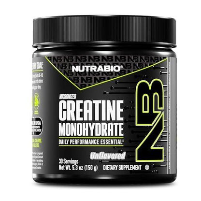 NutraBio Pure Micronized Creatine Monohydrate Powder Supplement, Unflavored, (150 g) - Supports Bulk Muscle Energy, Recovery, and Strength - HPLC Tested Creatine Powder Supplement for Men and Women