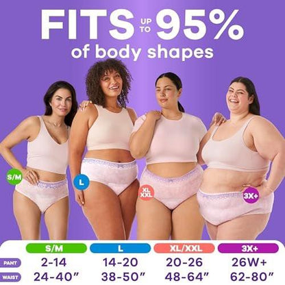 Always Discreet Adult Diapers for Women, Incontinence Underwear, Postpartum Essentials, Disposable Briefs, Max Absorbency, Bladder Leak Protection, Extra Large/XL, 15ct