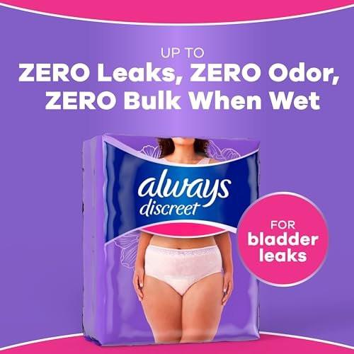 Always Discreet Adult Diapers for Women, Incontinence Underwear, Postpartum Essentials, Disposable Briefs, Max Absorbency, Bladder Leak Protection, Extra Large/XL, 15ct - görsel 6