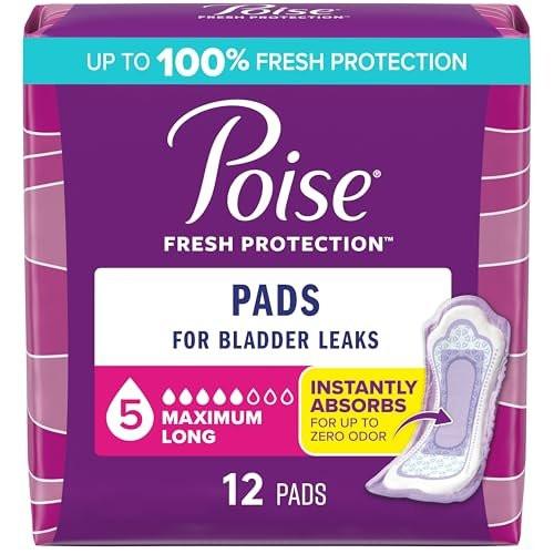 Poise Incontinence & Postpartum Pads for Bladder Leaks, 5 Drop Maximum Absorbency, Long Length, 12 Count - görsel 2