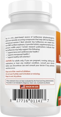 Best Naturals Soy Isoflavones for Women 750 mg Capsules, 120 Count - görsel 5