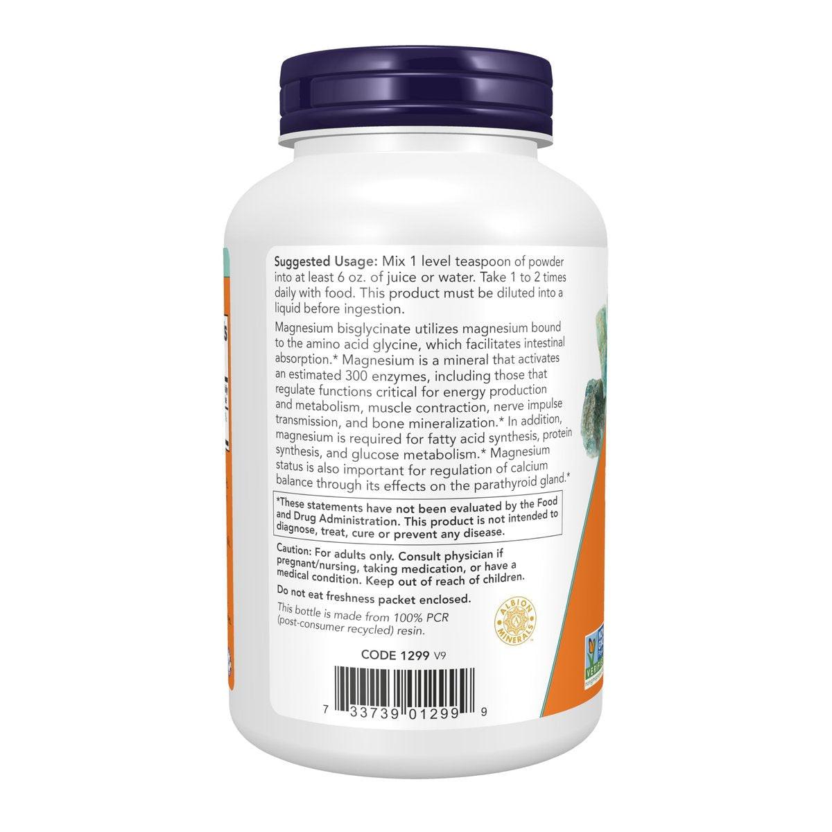 NOW Foods Supplements, Magnesium Bisglycinate Powder, Enzyme Function*, Nervous System Support*, 8-Ounce - görsel 2