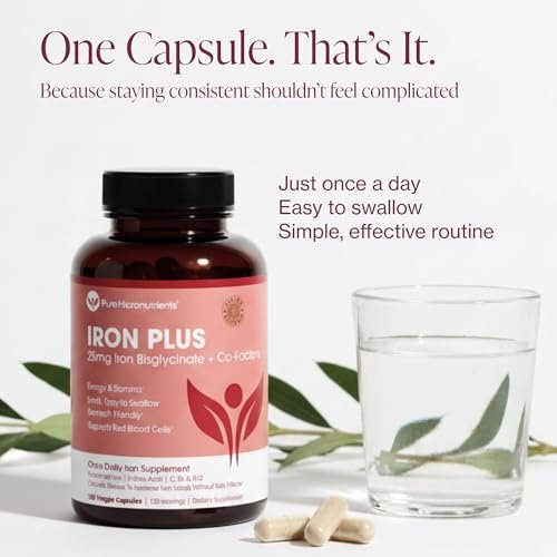 Iron Supplement for Women - Gentle Chelate Iron Bisglycinate 25mg with Vitamin C, B6, B12 Folic Acid – Supports Iron Deficiency, Menstrual Health & Energy - 120 Count - görsel 4