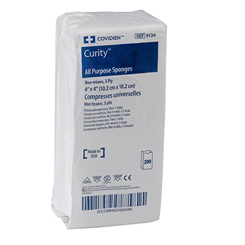 Covidien Curity Non-Woven All-Purpose Sponge, 4" x 4", 3-Ply, Non-Sterile, Pack of 200 - görsel 2