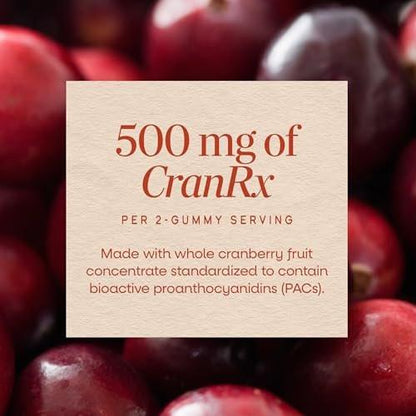 Nature's Way CranRx Cranberry Gummies, Urinary Tract Health and Antioxidant Support,* with Vitamin C, D-Mannose, Bioactive Cranberry Fruit Dietary Supplement, Berry Flavor, 60 Gummies
