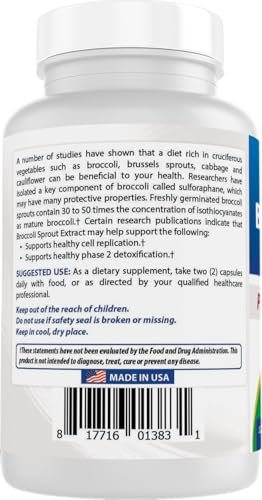 Best Naturals Broccoli Sprout Extract 1000mg per Serving - 120 Capsules (Pack of 2) - görsel 5