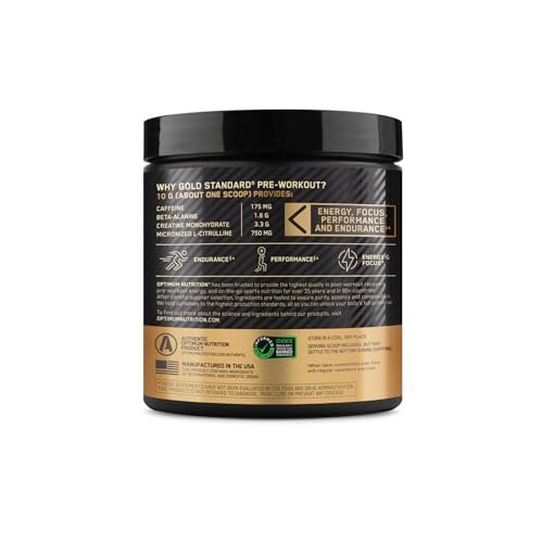 Optimum Nutrition Gold Standard Pre-Workout, Vitamin D for Immune Support, with Creatine, Beta-Alanine, and Caffeine for Energy, Keto Friendly, Watermelon Candy, 30 Servings (Packaging May Vary) - görsel 5