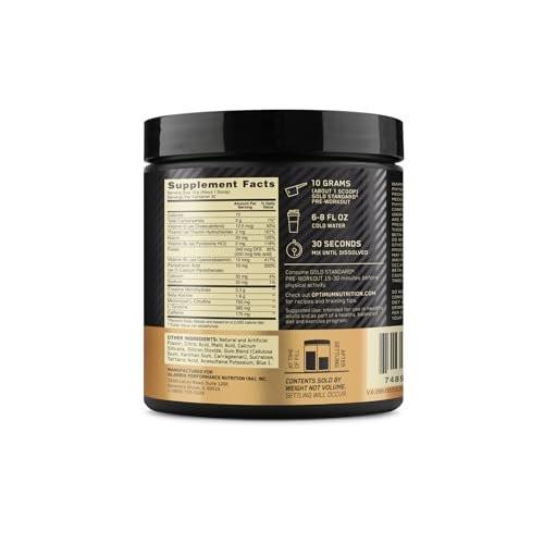 Optimum Nutrition Gold Standard Pre-Workout, Vitamin D for Immune Support, with Creatine, Beta-Alanine, and Caffeine for Energy, Keto Friendly, Blueberry Lemonade, 30 Servings (Packaging May Vary) - görsel 1