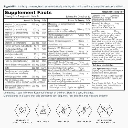 Nature's Lab Gold One Daily Multivitamin - Contains 19 Essential Vitamins & Minerals including Vitamin C, D3 & Zinc - 60 Capsules (2 Month Supply) - görsel 1