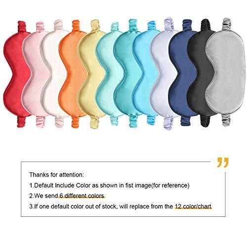 EleCharm Silk Satin Eye Mask Color Assorted 6-Pack Smooth Sleeping Mask Eye Shade - görsel 7