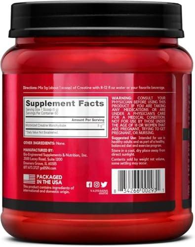 BSN Micronized Creatine Monohydrate Powder, Unflavored, 5g per Serving, 60 Servings - görsel 12