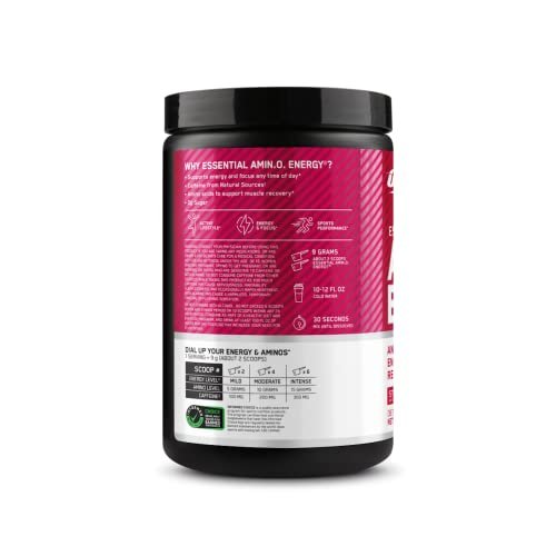 Optimum Nutrition Amino Energy - Pre Workout with Green Tea, BCAA, Amino Acids, Keto Friendly, Green Coffee Extract, Energy Powder - Strawberry Lime, 9.5 Ounce, 30 Servings - görsel 1