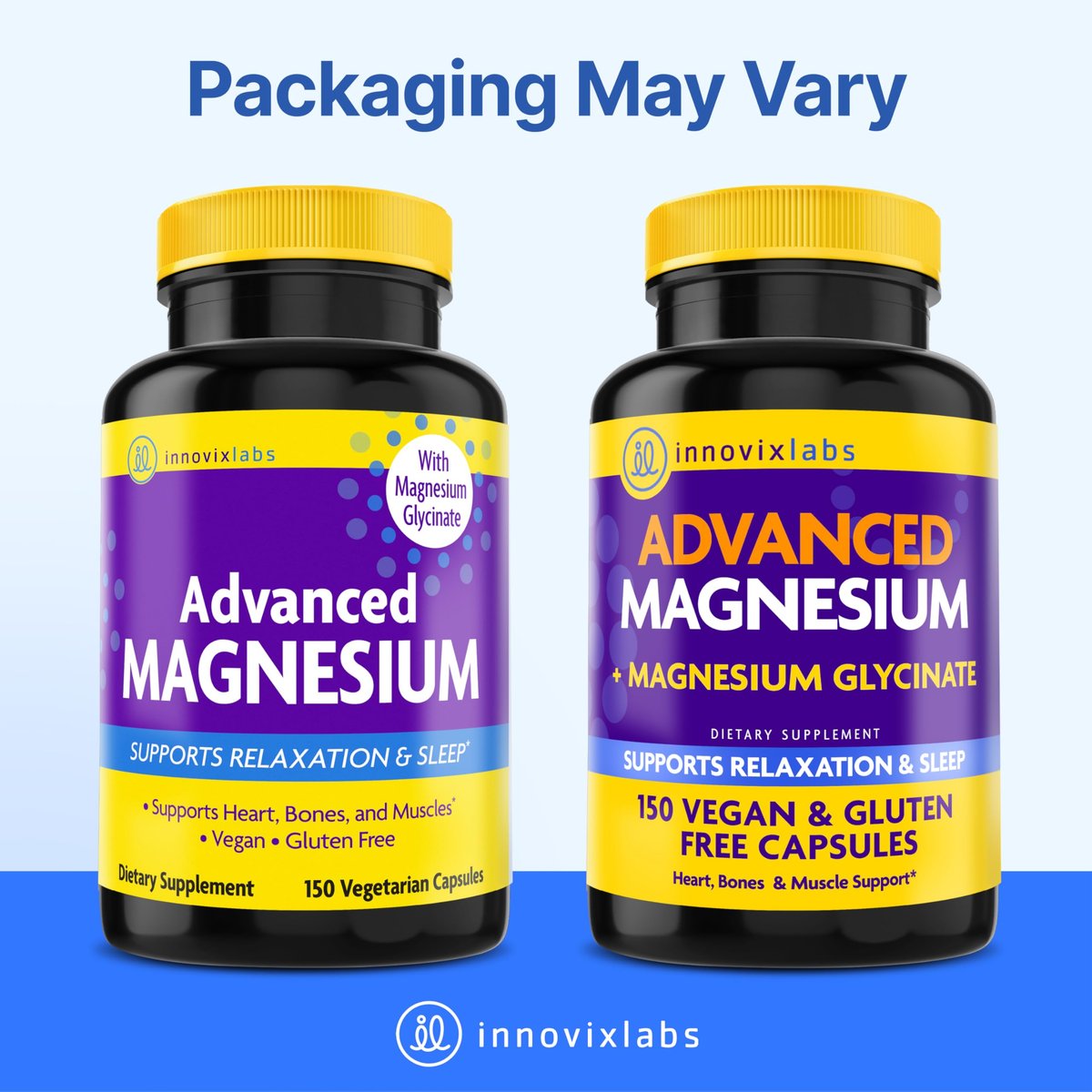 InnovixLabs Advanced Magnesium Capsules - 150 Ct, 210 mg - Chelated Glycinate and Malate - High Absorption, Promotes Relaxation, Bones, Muscle Health, Vegan Malate Sleep Supplement - görsel 13