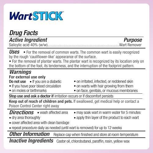 WartStick Maximum Strength Salicylic Acid Solid-Stick Common and Plantar Wart Remover 2 Pack, 0.4 Oz - görsel 11