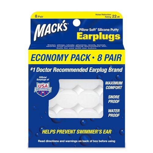 Mack's Pillow Soft Silicone Earplugs, 8 Pair - The Original Moldable Silicone Putty Ear Plugs for Sleeping, Snoring, Swimming, Travel, Concerts and Studying | Made in USA - görsel 2