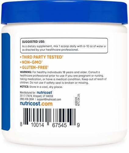 Nutricost Acetyl L-Carnitine HCI (ALCAR) 100 Grams per Container - 1G Per Serving - Non-GMO, Gluten Free, Unflavored - görsel 8