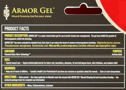 Silver Biotics Armor Gel Wound Dressing Gel | First Aid + Burn Relief 24 PPM Silver Gel | 1.5 oz
