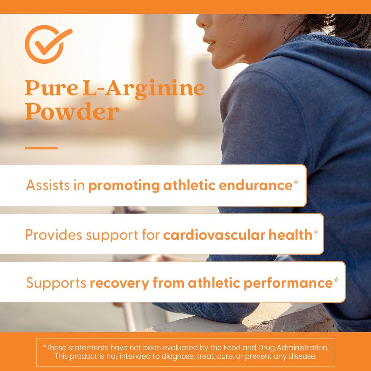 Doctor's Best Pure L-Arginine Powder - L Arginine Supplement for Men & Women, Supports Nitric Oxide Levels & Heart Health, Blood Flow Support, Gluten Free, Vegan, Non GMO - 10.6 oz - görsel 5