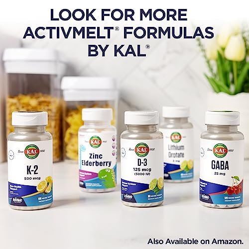 KAL L Theanine 25 mg ActivMelt - Relaxation, Stress, Mood and Focus Supplement - Delicious Natural Pineapple Flavor with Stevia - Vegetarian - 120 Servings, 120 Instant Dissolve Micro Tablets - görsel 3