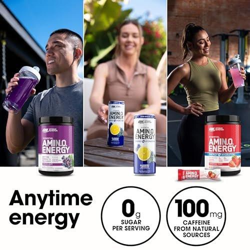 Optimum Nutrition Amino Energy - Pre Workout with Green Tea, BCAA, Amino Acids, Keto Friendly, Green Coffee Extract, Energy Powder - Blueberry Mojito, 30 Servings (Packaging May Vary) - görsel 9