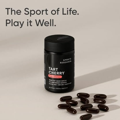 Sports Research Tart Cherry Capsules - Made – Ingredients: Montmorency Tart Cherry Extract, Extra Virgin Olive – Image 9
