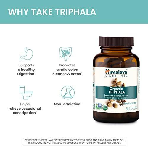 Himalaya Organic Triphala - Digestive Health Supplement for Colon Cleanse & Occasional Bloating and Constipation Relief - USDA Organic, Vegan, Non-GMO, Gluten Free, 688 mg, 30 Caplets - görsel 8